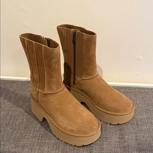 UGG Tan Suede Platform Boots